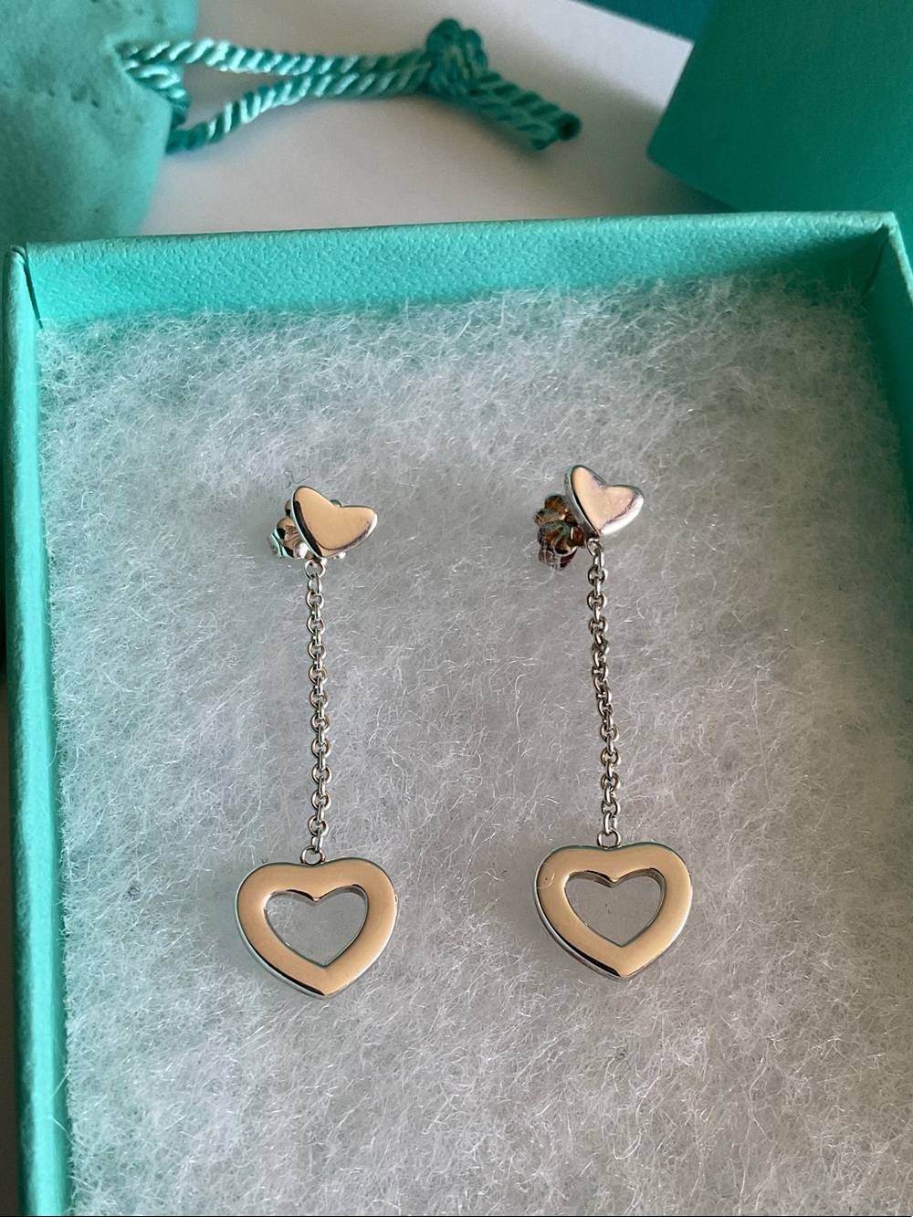 Tiffany & Co. Silver Heart Drop Earrings - Silver - Picture 3 of 12